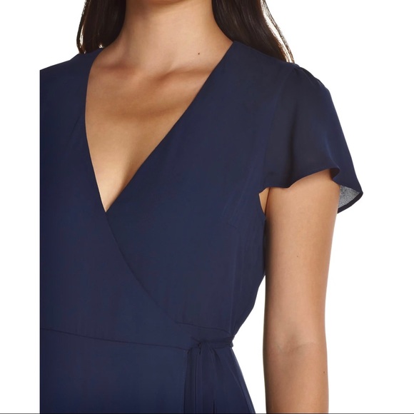 SHOW ME YOUR MUMU NAVY SHORT SLEEVE WRAP MAXI DRESS - Picture 3 of 9